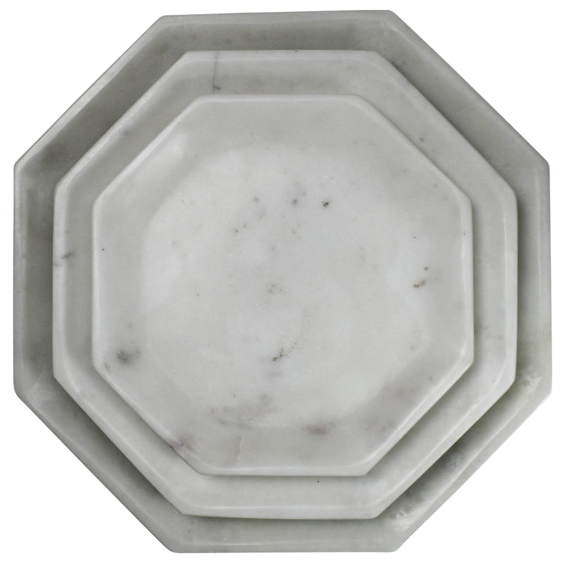Essex Octagon Plate, Marble - Sm