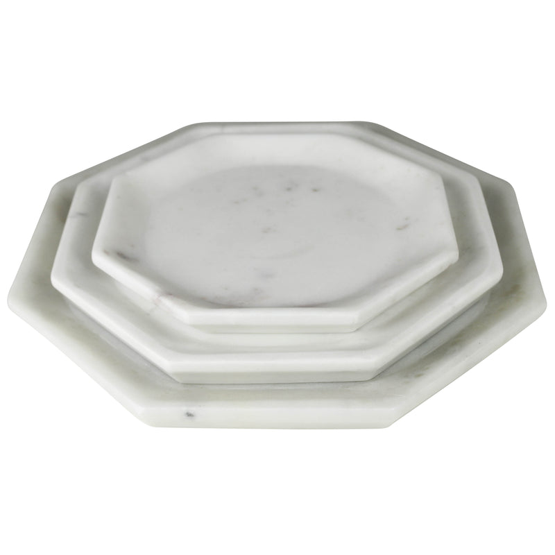 Essex Octagon Plate, Marble - Sm