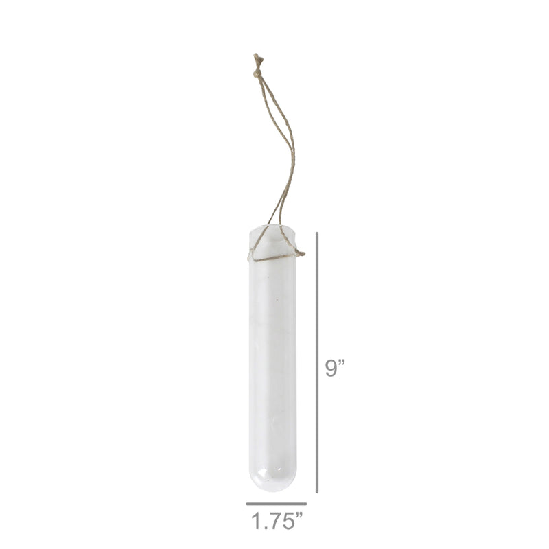 Hanging Glass Tube Vase - Med - Clear