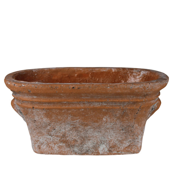 Tresco Rustic Oval Pot, Cement