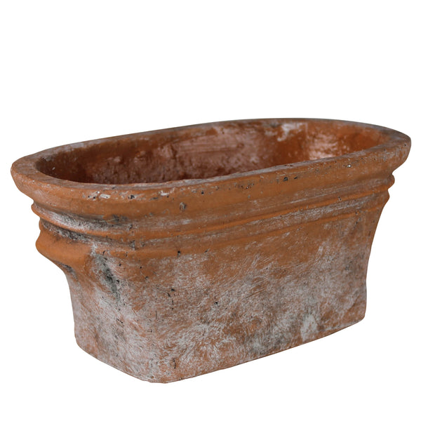 Tresco Rustic Oval Pot, Cement