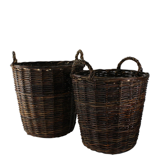 Willow Round Baskets, Set of 2
