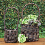 Set of 2 Willow Tall Handled Baskets