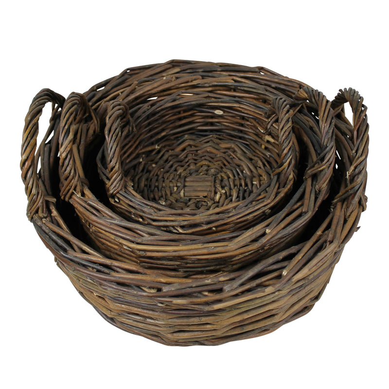 Round Baskets, Willow, Set of 3