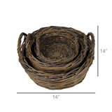 Round Baskets, Willow, Set of 3