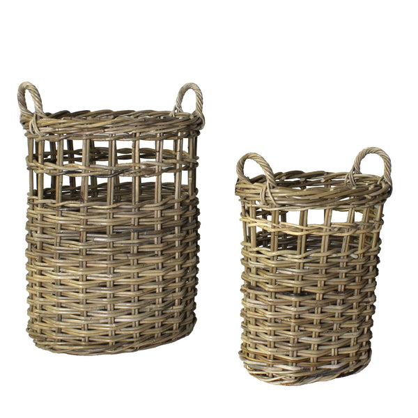 Newhaven Rattan Umbrella Baskets, Set of 2