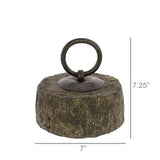 Stone Doorstop with Iron Ring