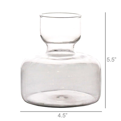 Bulb Vase, Wide Bottom, Glass