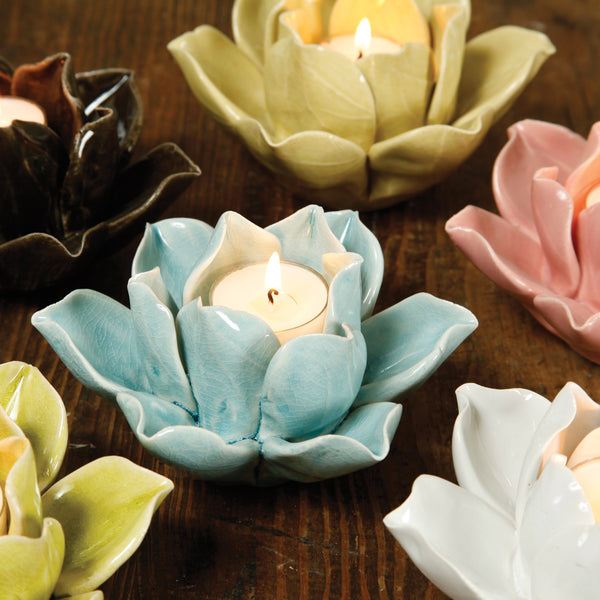 Lotus Tea Light Holder - Yellow