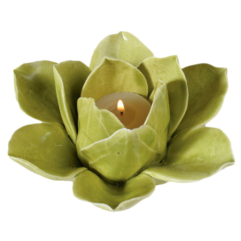 Lotus Tea Light Holder - Green