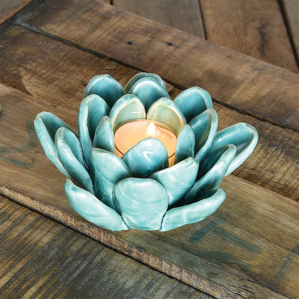 Succulent Tealight Holder - Blue