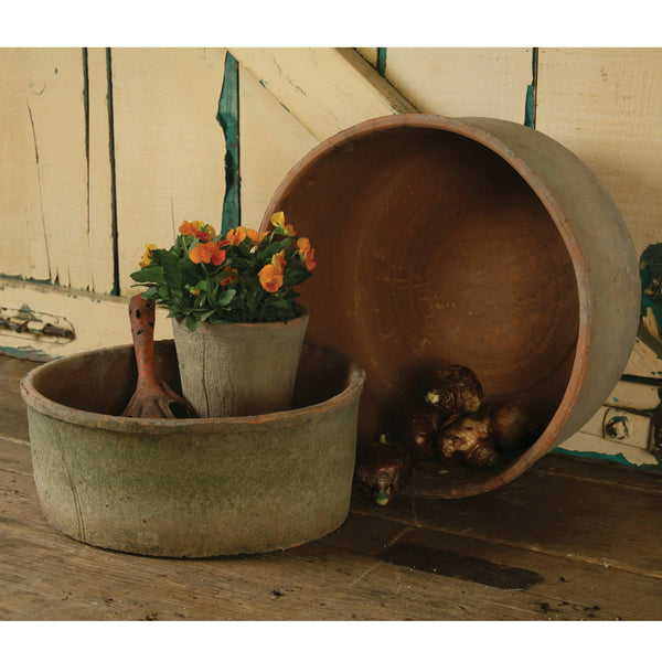 Rustic Terra Grande Cylinders - Set of 2 - Antique Red