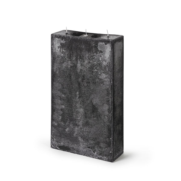 Rectangle 3-Wick Pillar Candle 9.45"x15.75"x3.15" Black