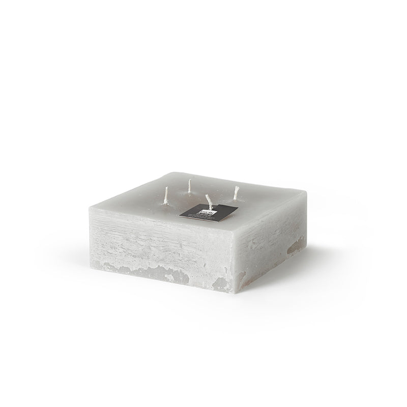 Square 4-Wick Pillar Candle 6"x6"x2" Linen