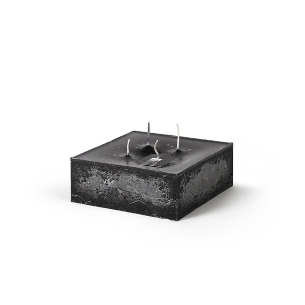 Square 4-Wick Pillar Candle 6"x6"x2" Black