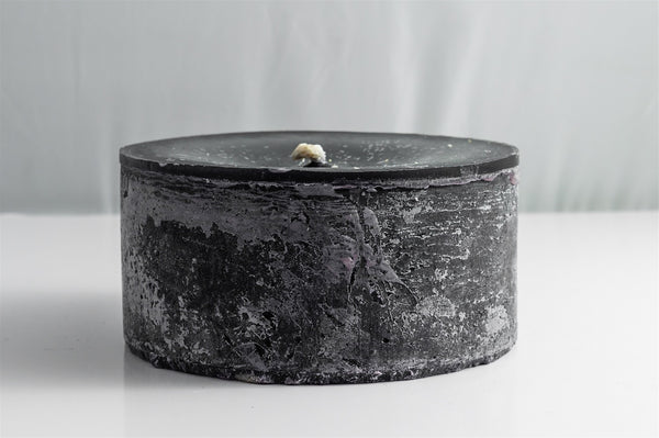 Sm. Round 1-Wick Pillar Candle 6"Dia x 2.75"H Black - Black - Black