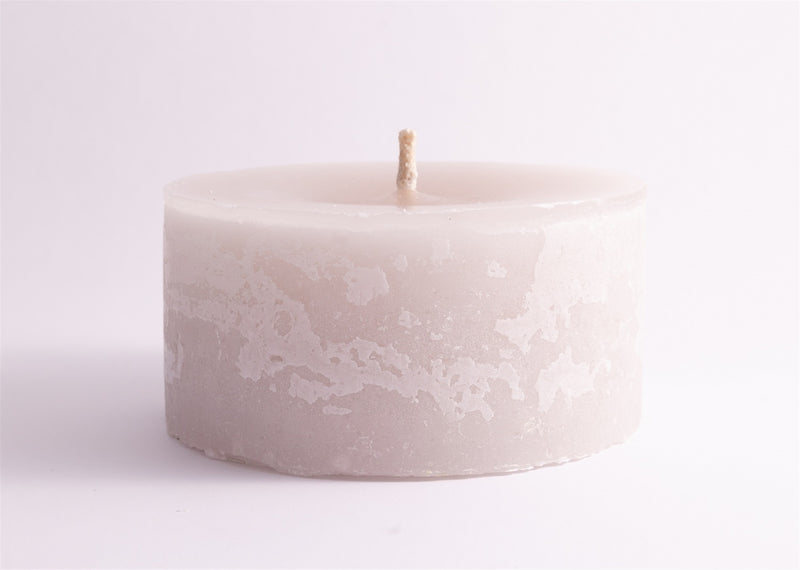 Sm. Round 1-Wick Pillar Candle 6"Dia x 2.75"H Linen - Linen - Linen