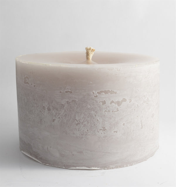 Round 1-Wick Pillar Candle 9"Dia x 6"H Linen - Linen - Linen