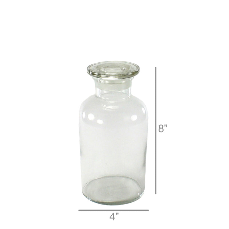 Pharmacy Jar with Stopper - Med - Clear
