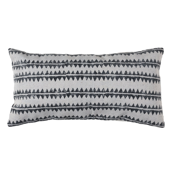 Block Print Lumbar Pillow 12x24 - Sawtooth Stripe