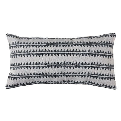 Block Print Lumbar Pillow 12x24 - Sawtooth Stripe