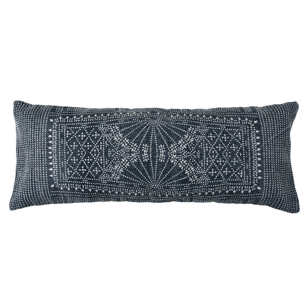 Indigo Batik Lumbar Pillow 14x36 - Indigo Batik