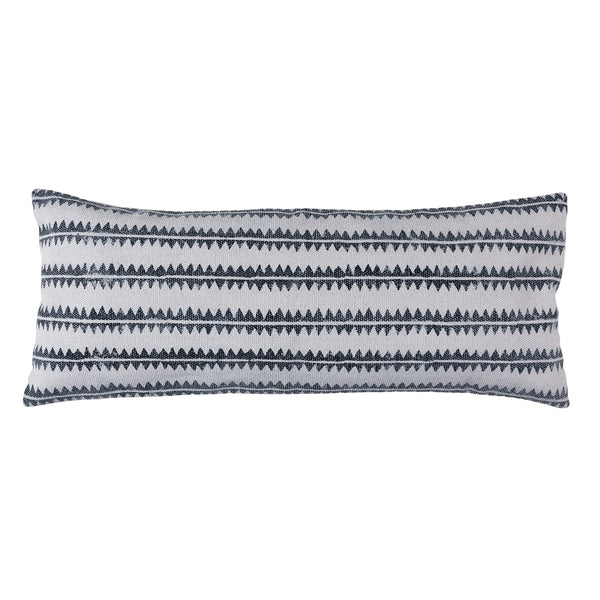 Block Print Lumbar Pillow 14x36 - Sawtooth Stripe