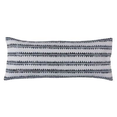 Block Print Lumbar Pillow 14x36 - Sawtooth Stripe