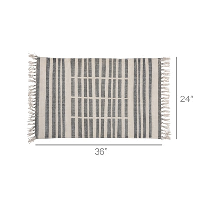 Block Print Rug Cotton Rug, 2x3 - Broken Stripe