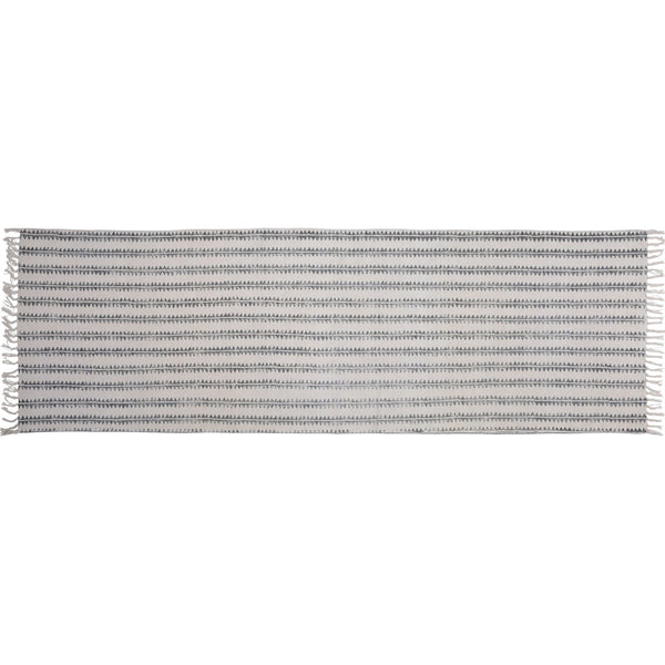 Block Print Rug Cotton Runner, 2.5x8 - Sawtooth Stripe