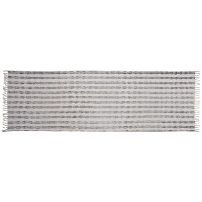 Block Print Rug Cotton Runner, 2.5x8 - Sawtooth Stripe
