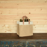 Uptown Wine Tote with Leather Handles