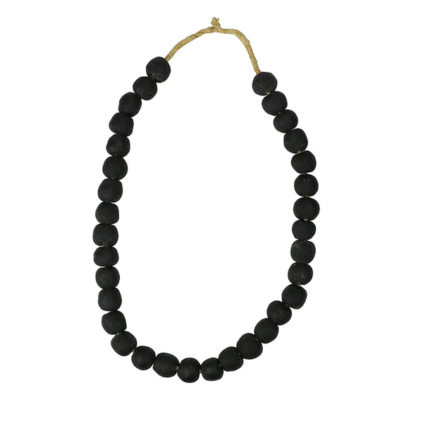 Recycled Glass Beads Black Med