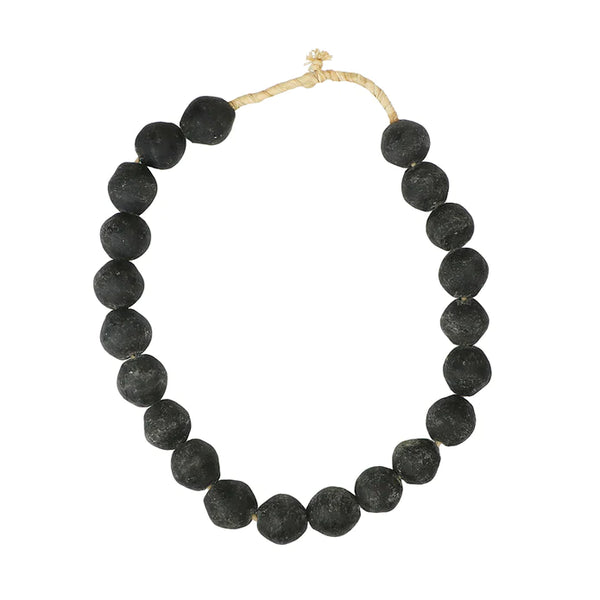 Recycled Glass Beads Black Lg