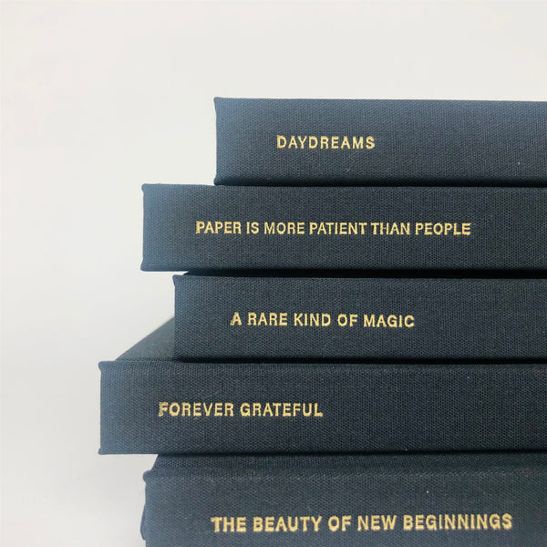 Forever Grateful Black Linen Notebook