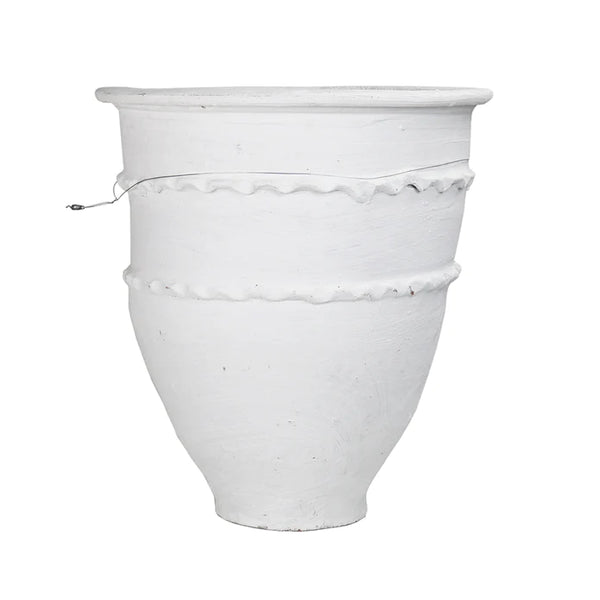 Open Mouth Mediterranean Pot White, Small