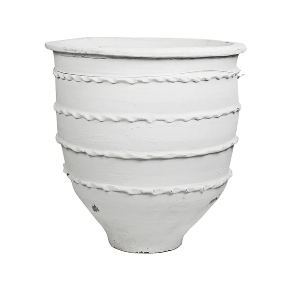 Open Mouth Mediterranean Pot White, Large