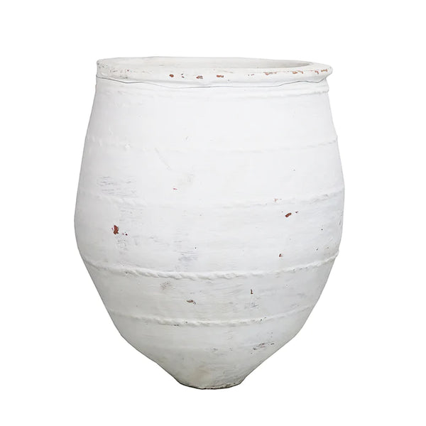 Open Mouth Mediterranean Pot White, Extra Large