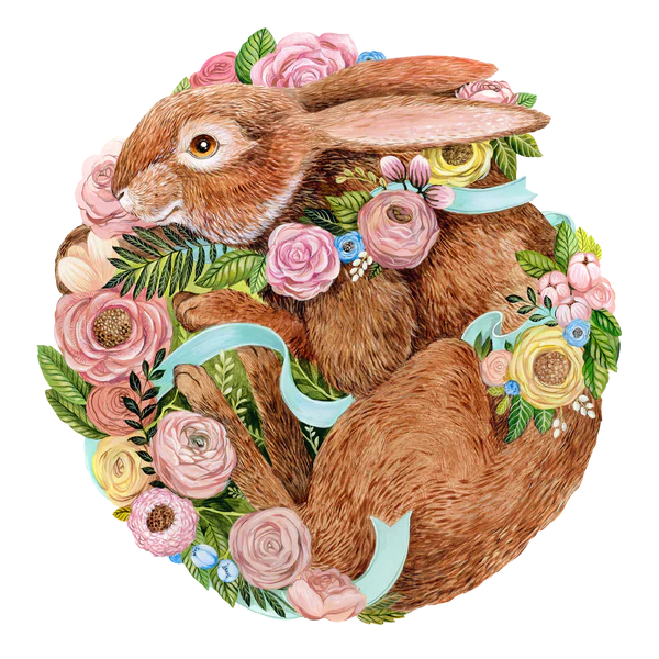 Die-cut Bunny Bouquet Placemat - 12 Sheets