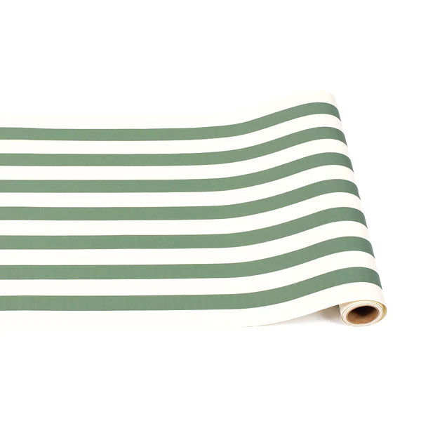 Dark Green Classic Stripe Runner - 20" x 25'