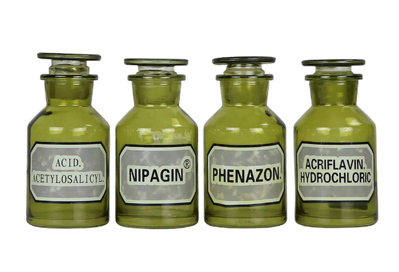 Green Apothecary Bottles