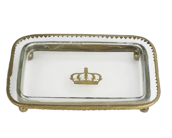 Glass Tray with Crown