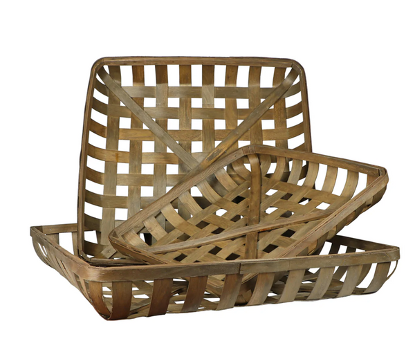 Square Tobacco Basket, Set of 3