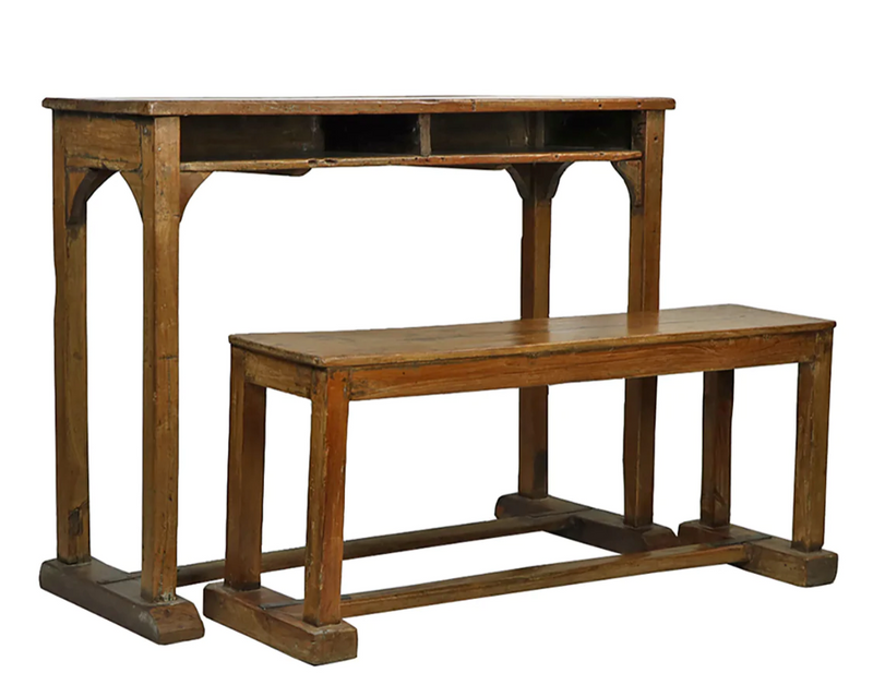 School Desk with Bench