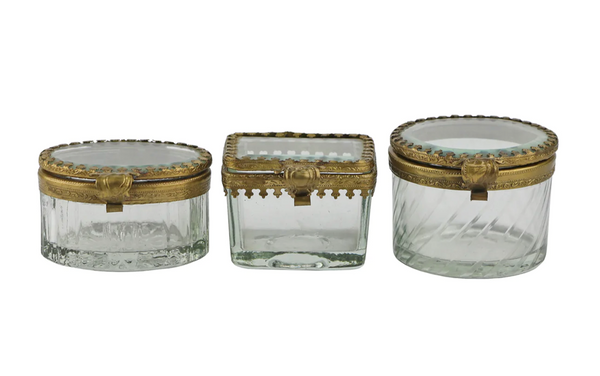 Set of 3 Beveled Glass Boxes