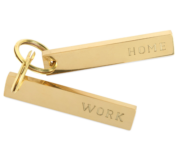 Brass Home/Work Key Chain Pair