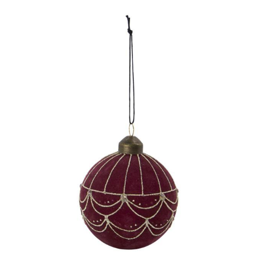 Ornament, Velour, Red/Brown, LRG