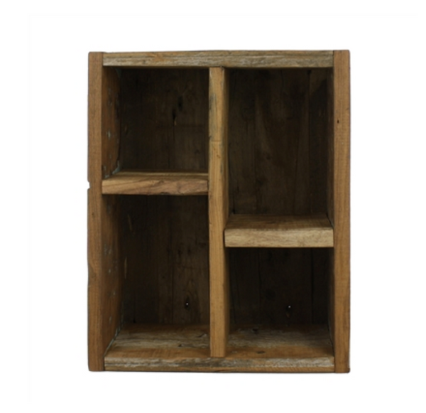 MARKET SALVAGED WOOD CRATE WITH DIVIDERS - VERTICAL AND HORIZONTAL