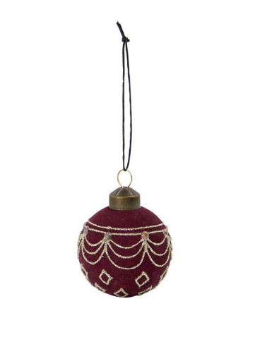 Ornament, Velour, Red and Brown, SM