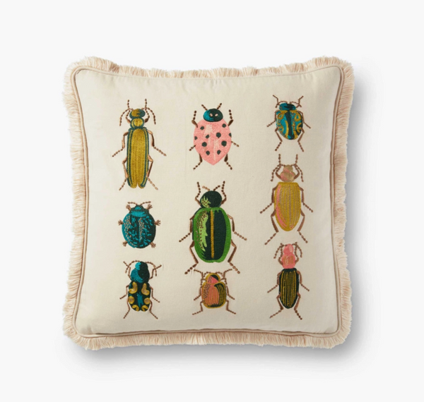 Down Filled / Beetles and Bugs Throw Pillow